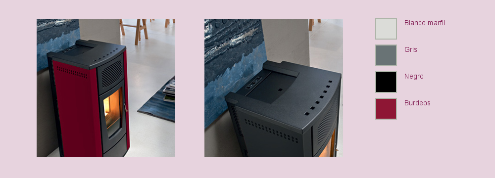 Gama de colores de la estufa de pellet Gardenia Air