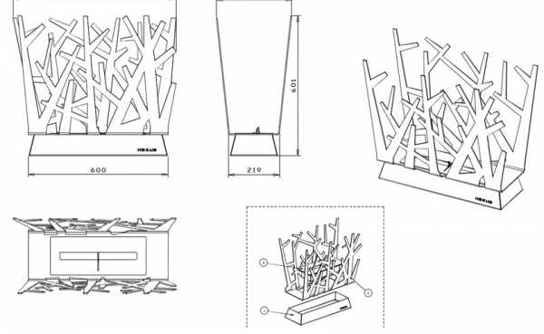 Chimenea a Etanol STEEL TREE (Horus)